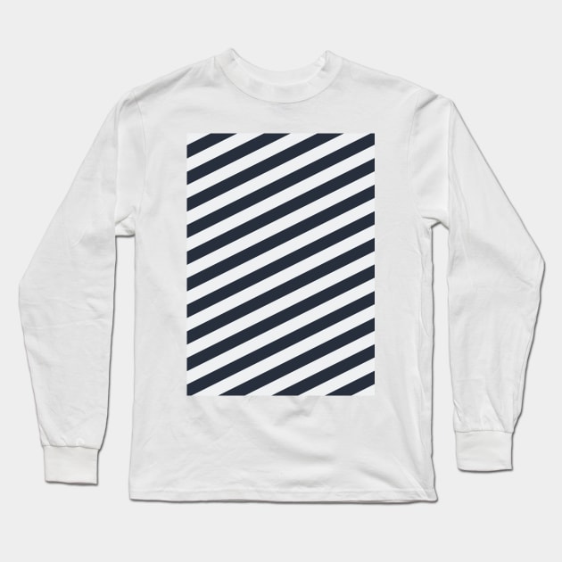 Tottenham White and Navy Angled Stripes Long Sleeve T-Shirt by Culture-Factory